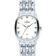 Mens Charmex Stnlss Stl White Dial Swiss Quartz 34x39mm Watch