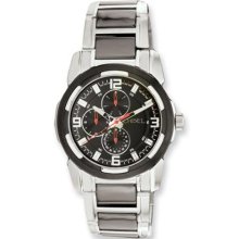 Mens Chisel Stainless Steel & Black Ceramic 41mm Chronograph Watc ...