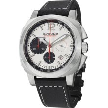 Men's Chronoscope Chronograph Silver Dial SS Case Black Leather ...