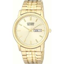 Mens Citizen Eco-drive Stretch Stainless Casual Watch With Day Date Bm8452-99p