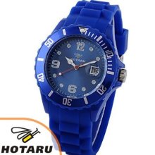 Men's Fashion Hotaru Silicone Gel Date Jelly Sport Quartz Analog Wrist Watch