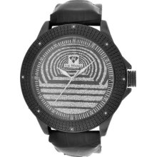 Mens Ice Mania Im3006 Joe Rodeo Jojino Black Face Illusion Dial 8 Diamond Watch