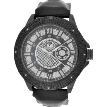 Mens Ice Mania Im3012 Joe Rodeo Jojino Black Face Illusion Dial 8 Diamond Watch
