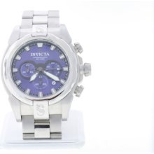 Men's Invicta speedway 1336 Chronograph Blue Dial W/ Date St Steel Watch 8.75