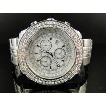 Mens Joe Rodeo/jojo Platinum White Dial Diamond Watch 4.68 Ct