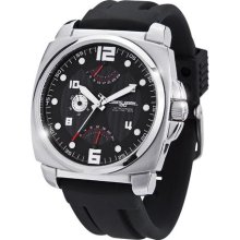 Mens Jorg Gray Jg1040-20 Dual Time Black Rubber Silicon Multifunction Watch