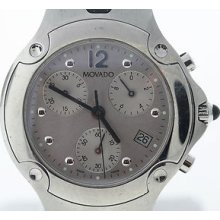 Mens Movado Sport Edition Silver Dial Swiss Quartz Chronograph Watch 0604769