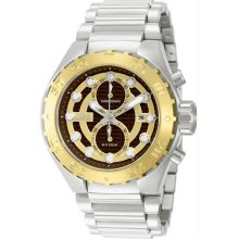 Men's Pro Diver Chronograph Stainless Steel Case and Bracelet Gold and Brown Ton