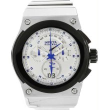 Men's Reserve Akula Chronograph Stainless Steel Case and Bracelet White Dial Blu