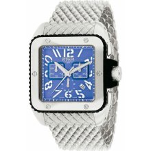 Men's Reserve Chronograph Cuadro Stainless Steel Case and Bracelet Blu