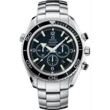 Men's Seamaster Planet Ocean Stainless Steel Case and Bracelet Black Dial Chrono