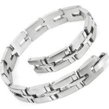 Men's Silver Stainless Steel Bracelet Link Bangle Chain Cb12060
