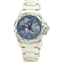 Men's Stainless Steel Seiko 5 Sports Automatic Blue Camouflage Dial