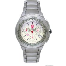 Men's Swiss Military Titanium Silver Dial Chronograph Watch