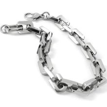 Men's Women's Stainless Steel Charm Link Bracelet Bangle Chain