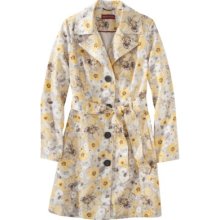 Merona Women's Floral Print Long Trench Coat -Yellow