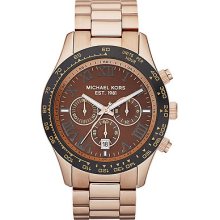 Michael Kors Layton Rose Gold-tone Chronograph Mens Watch Mk8247 In Box