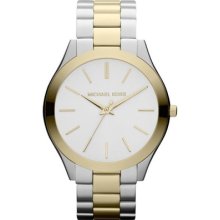 Michael Kors Mk3198 Slim Runway Two-tone Gold Stainless Steel Ladies Watch