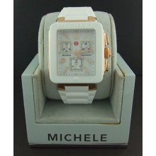 Michele Jelly Bean Park White & Rose Gold Tone Watch Mww06l000014