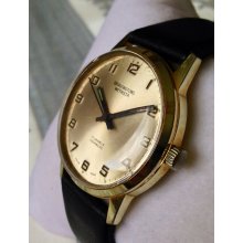 Military Bravingtons Wetrista 17 Jewel 1960/70s mens vintage manual wind gold plated Swiss watch