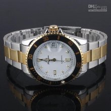 Min. Order 9pcs Golden Index Men's Mechanical Automatic Wristwatch S
