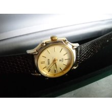 Mint->ladies Croton Manhattan Quartz Watch. Leather. Box