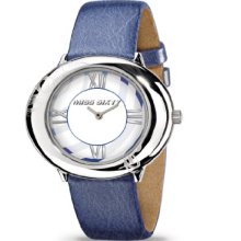 Miss Sixty Ladies Watch Srk004 In Collection Fiesta, 2 H And S, White Dial And Blue Strap
