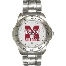 Mississippi State Bulldogs Men's Sport ''Game Day Steel'' Watch Sun Time