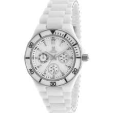 Momentus Stainless Steel and Ceramic White Ceramic Band & Dial Mu ...