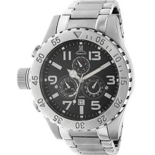 Momentus Stainless Steel Black Dial Chronograph Men's Watch Tm246s-04ss