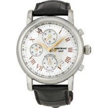 Montblanc Star Chronograph 36967 Gents Black Calfskin Stainless Steel Case Watch