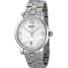 Montblanc Star Date Silver Dial Stainless Steel Automatic Mens Watch 105961