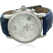 Montblanc Star Mother Of Pearl Diamond Chronograph Ladies Watch 8158