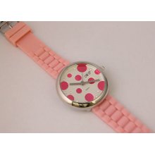 Monte Carlo Ladies Pink Dial Fashion Watch On Pink Rubber Strap