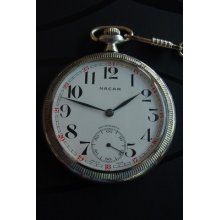 Nacar Turkish Rail Road Pocket Watch 15 Rubis 1950's