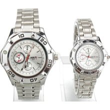 Nary Square Waterproof Wristwatch Sport Stainless Steel Couple Watch White Dial