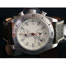 Nautica Mens Specialty Natural Cream Dial Stainless Steel Case Leather Watch