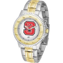 NC State Wolfpack NCSU Mens Stainless 23Kt Watch