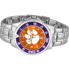 NCAA Clemson University Mens Stainless Watch COMPM-AC-CLT - DEALER