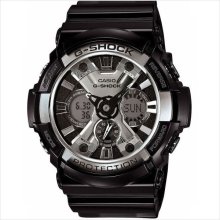 New casio g-shock mens black resin magnetic resistant chrono watch ga200bw-1a