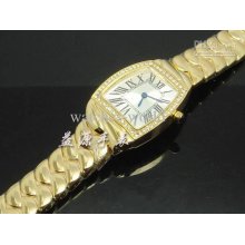 New Kdy Luxury La Dona De Gold Dial Diamond Quartz Sapphire Roman La
