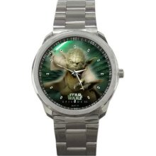 New Star Wars Vintage Master Yoda Steel Watch RARE! Hot