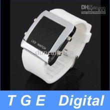 New Unisex Silicone Band Led Sports Digital Wrist Watch White