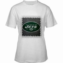 New York Jets 6.1 oz. 100% Heavyweight Cotton Standard Fit Women White T Shirt 04