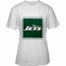 New York Jets 6.1 oz. 100% Heavyweight Cotton Standard Fit Women White T Shirt 03