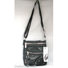 Nine West Spotlight Black Nylon Crossbody Handbag-new