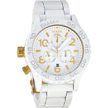 Nixon 42-20 Chrono White Dial Chronograph Stainless Steel Mens Watch A0371035-00