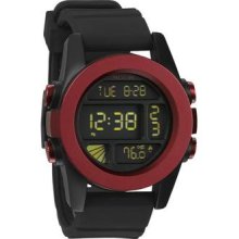 Nixon Unit Watch Digital 100m Chrono Thermometer Silicone Band Authentic Box