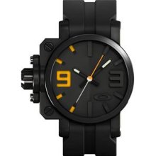 Oakley Mens Gearbox Strap Edition Analog Stainless Watch - Black Rubber Strap - Black Dial - 10-040