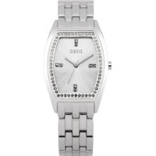 Oasis Ladies Quartz Watch With Silver Dial Analogue Display And Silver Stainless Steel Bracelet B1133
